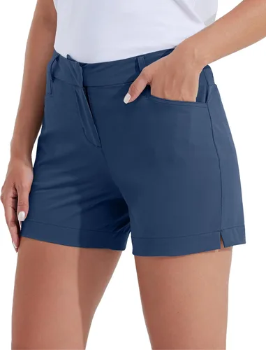 Vista 24 de Willit Pantalones cortos de golf de 4.5 pulgadas para mujer, de secado rápido, casuales, con bolsillos, resistentes al agua