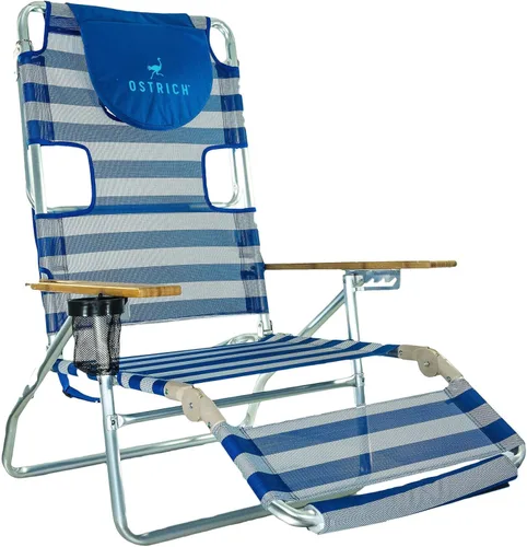 Vista 21 de Ostrich 3N1 Silla reclinable ligera para césped, playa, reclinable con reposapiés, Muebles de exterior para patio, balcón, patio trasero o porche