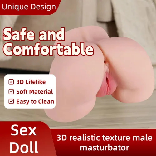 Vista 2 de Muñeca sexual masturbador masculino de 5.5 libras, juguetes sexuales realistas con vagina y anal cadera para hombres adultos masturbación