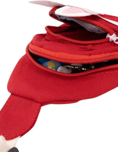 Vista 4 de Bolso bandolera para niños pequeños de dibujos animados de dinosaurios, bolso de hombro, monedero, mochila de cintura de nailon para niños de 1 a 5