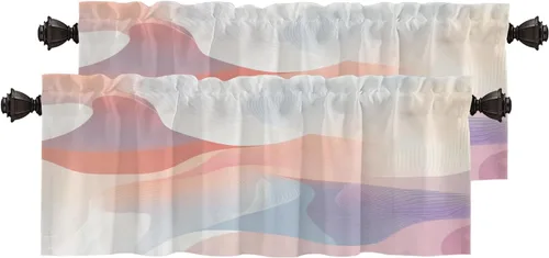 Vista 104 de Maritime Ocean Blackout Tier Curtains, Anchors Nautical Art Half Window Drapes for Kitchen with Rod Pocket,Room Darkening 2 Pack 26X24 Inches