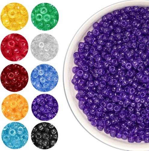 Vista 27 de 1200 cuentas de poni de Halloween a granel, 45 cuentas de murciélago negro, morado, naranja, verde, cuentas Kandi de plástico de 0.236 x 0.354 8
