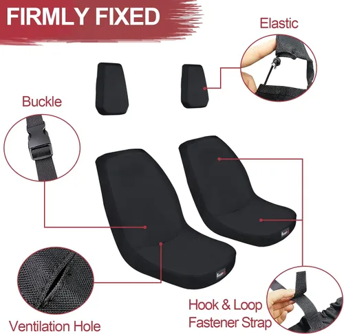 Vista 3 de StarknightMT UTV Rhino Fundas de Asiento Resistentes al Agua Fundas de Asiento Compatibles con Rhino 700 660 450 2004-2021 Tela 1680D Negro
