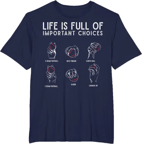 Vista 68 de Tipos de béisbol Pitches Life Choices Jugador Camiseta