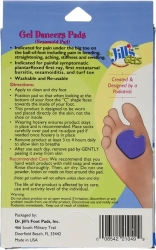 Vista 2 de Dr. Jill's Gel Dancer's Pads (pie derecho)