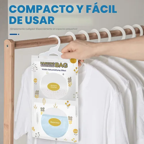 Vista 4 de Vacplus Paquetes absorbentes de humedad, paquete de 5 sin fragancia, paquetes de humedad, paquetes desecantes, bolsas deshumidificadoras de armario