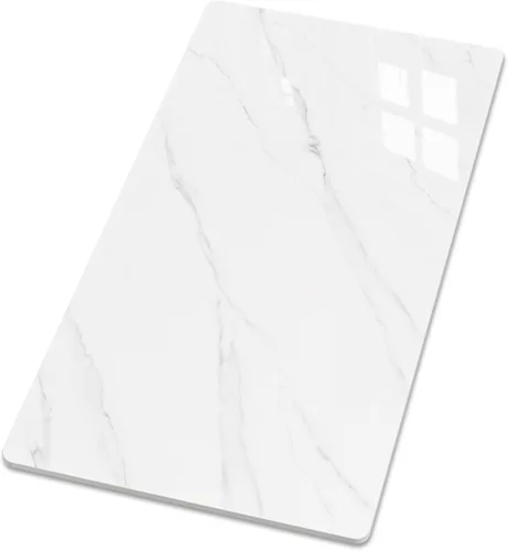 Vista 11 de Square Table Top, 19.6” White Sintered Stone Tabletop, DIY Replacement & Cover Marble Desktop, Scratch & Wear Resistant, Suitable for Indoor &