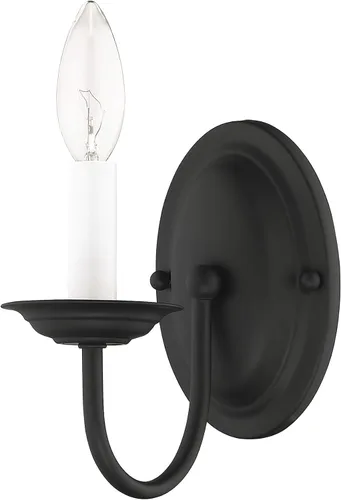Vista 2 de Livex Lighting 4151-04 Home Basics Aplique de Pared Negro de 1 Luz