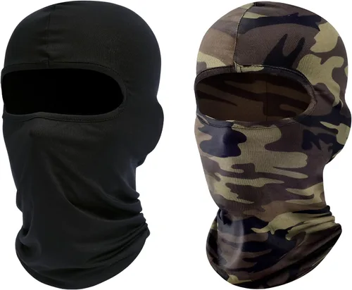 Vista 12 de ROXUN Pasamontañas de esquí, paquete de 2 unidades para motocicleta de Negro+calavera