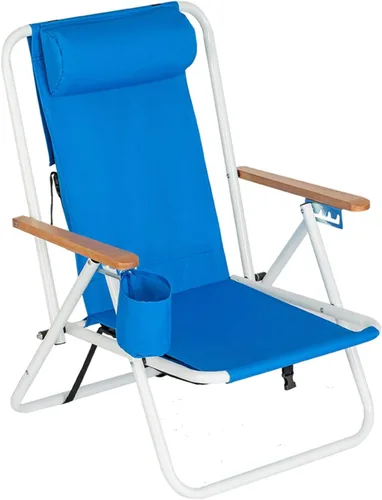 Vista 7 de Ochine Silla de playa plegable clásica, silla al aire libre de aluminio portátil