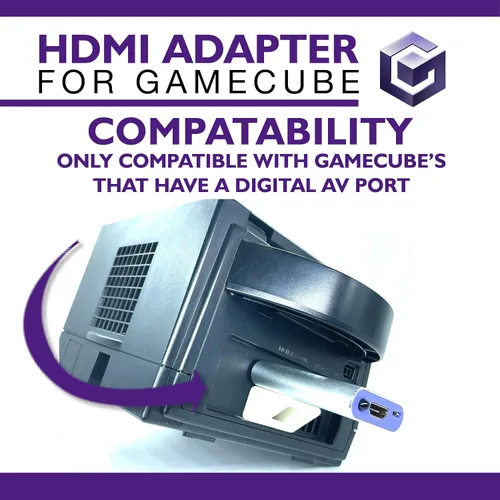 Vista 3 de Gamecube - Cable adaptador HDMI para Nintendo Gamecube que ejecuta el software GCVideo. Soporta duplicación de líneas 2X e incluye control remoto.
