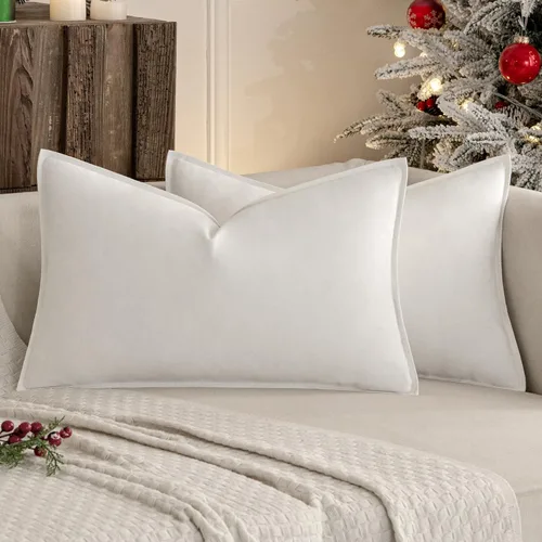 Vista 15 de MIULEE - Paquete de 2 fundas de cojín decorativas de lino, estilo bohemio y moderno, suaves, acento euro, para cama, neutral, fundas de cojín