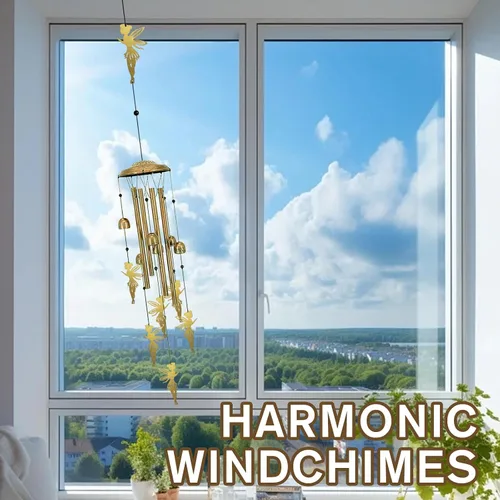 Vista 5 de Campanillas de viento únicas para exteriores – Campanillas de viento grandes de hadas para decoración al aire libre, hogar, césped, porche, patio