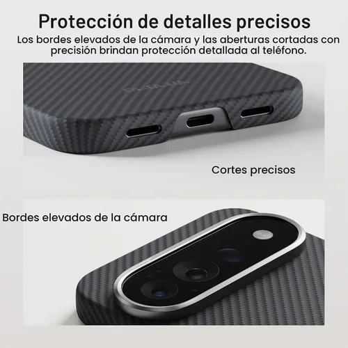 Vista 4 de pitaka Funda Ultra Slim para Pixel 11 Pro XL con sensación sin funda, color Negro Gris (Sarga)