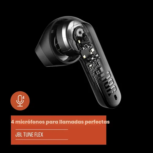 Vista 3 de JBL Tune Flex - Auriculares inalámbricos verdaderos con cancelación de ruido (negro), pequeño