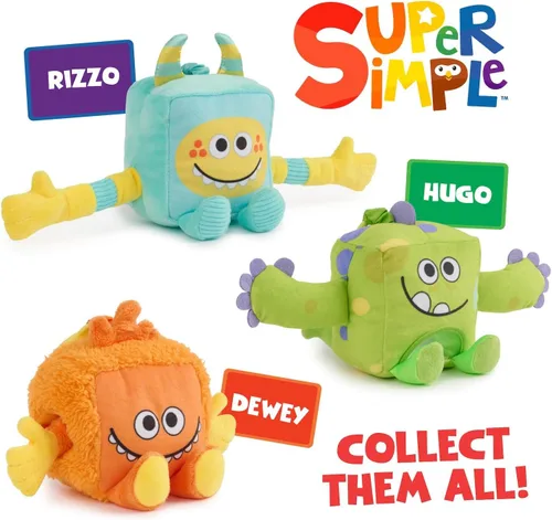 Vista 6 de WowWee Dewey de monstruos de peluche sensoriales súper simples (naranja) con más de 5 características sensoriales (a partir de 0 años)