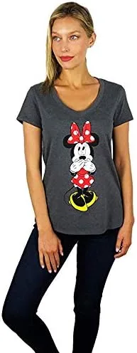 Vista 3 de Disney Camiseta de Minnie Mouse con cuello en V para mujer