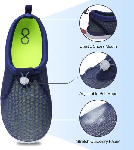 Vista 4 de XIHALOOK Zapatos acuáticos para mujeres y hombres, secado rápido, con cordón, para playa, natación, piscina, surf, deportes acuáticos