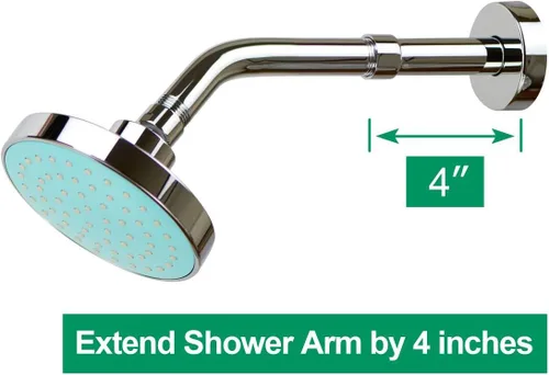 Vista 7 de Extensión de Brazo de Ducha Purelux, Extensor de Cabezal de Ducha de 4 Pulgadas, Acabado de Níquel Cepillado Hecho de Acero Inoxidable