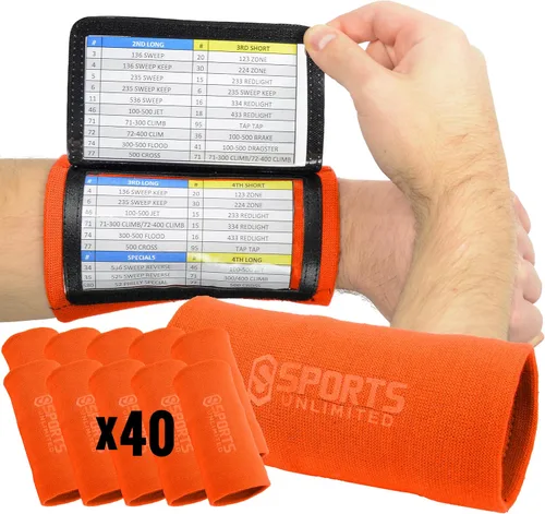 Vista 24 de Sports Unlimited Banda Instructora Triple para Adultos, Muñequeras de Fútbol para Jugadas, Muñequeras de Béisbol, Bandas de Brazo QB