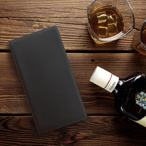 Vista 7 de NopoWalli - Cartera de cuero genuino para hombre Negro - Piel auténtica