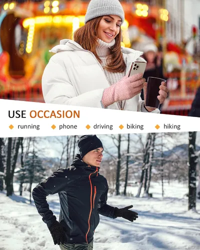 Vista 6 de SATINIOR 3 pares de guantes de invierno para mujer, guantes cálidos para pantalla táctil, guantes de punto trenzado de chenilla, guantes térmicos