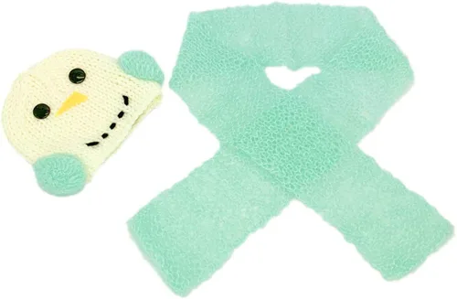 Vista 3 de Disfraz de ganchillo unisex con diseño de muñeco de nieve y muñeco de nieve, Verde claro, 0-3 months