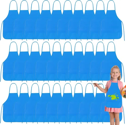 Vista 12 de PLULON 15 Piezas Delantales para Niños Delantales para Pintar Delantales Negros para Niños Delantales de Arte Batas a Granel para Actividades