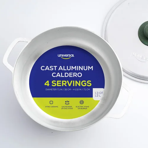 Vista 2 de Universal (Extra Pequeño) Caldero 4 Tazas – 1.3 Cuartos / 1.2 L, Olla de Aluminio Inoxidable, Distribución Uniforme del Calor y Olla de Horno
