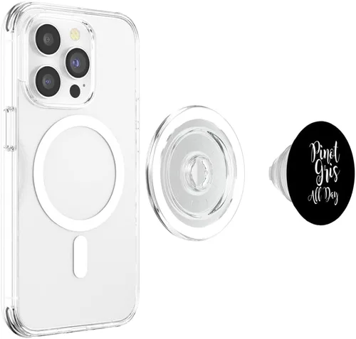 Vista 4 de Pinot Gris All Day - Cute Wine Lovers Gift for Women PopSockets MagSafe PopGrip for iPhone