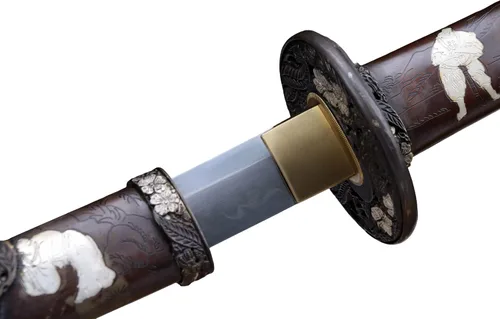 Vista 4 de Katana Katana - Espada Katana de un personaje de 41 pulgadas, hecha a mano japonesa, práctica, acero T10, templado/arcilla templada, espiga