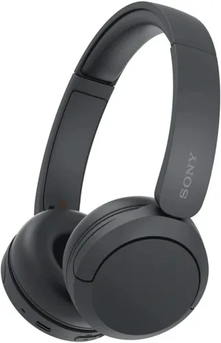 Vista 2 de Sony WH-CH520 Auriculares inalámbricos Bluetooth de botón compactos y fáciles de llevar con micrófono (negro) Paquete con estuche protector rígido