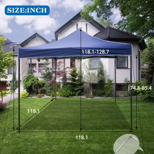 Vista 7 de FDW Tienda de campaña, toldo comercial instantáneo de 10 x 10 pies, toldo ajustable impermeable 300D con bolsa de transporte con ruedas, 4 bolsas