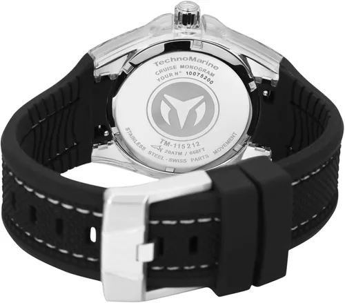 Vista 2 de Technomarine TM-115212 Cruise Monogram Reloj analógico de cuarzo suizo negro para hombre, NegroNegro