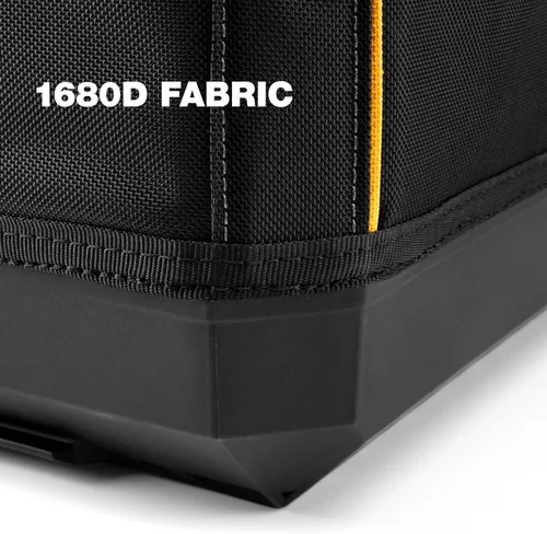 Vista 5 de ToughBuilt StackTech Bolsa de herramientas con cremallera de 11 pulgadas, sistema de bloqueo automático con apertura amplia, tela 1680D y base dura