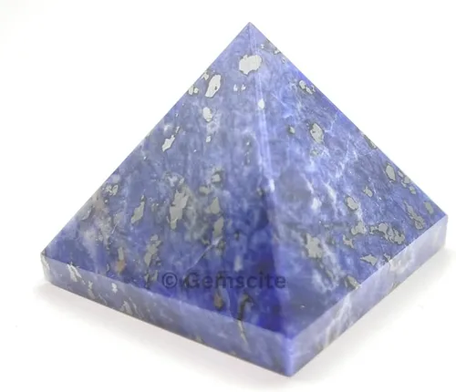 Vista 2 de GEMSCITE Sodalite Pyramid Crystal Healing Stones - 2" Great Pyramid Figurine of Natural Stone Pyramid for Meditation, Reiki, Chakra Balancing and