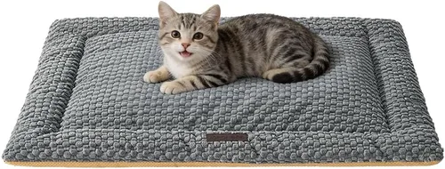 Vista 9 de SOMAHE Tapete plano para cama para gatos, forro polar de burbujas suaves Café