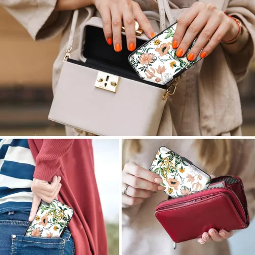 Vista 7 de Mini tarjetero para mujeres u hombres, bloqueo RFID, funda rígida para tarjetas de identificación, cartera de viaje