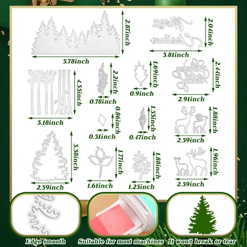 Vista 3 de Lasnten Troqueles de Navidad con temática navideña, troqueles de corte de metal para hacer tarjetas, palabras de Feliz Navidad, troquelados, álbumes