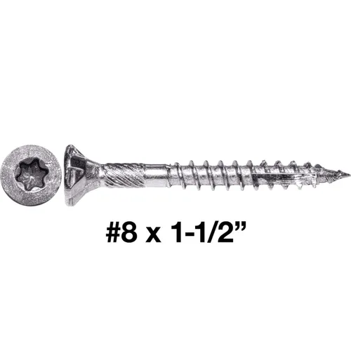 Vista 79 de 8 x 1 revestimiento exterior recubierto de bronce, tornillo de madera multiusos compatible con ACQ, cabeza plana Torx/Star Drive de 1 libra, 288