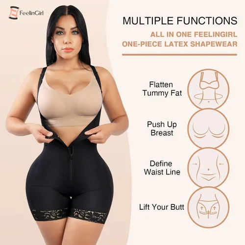 Vista 4 de FeelinGirl Fajas Post Surgery Compression Garment Stage 2 Faja Postparto Shapewear for Women Latex Shapers Crotchless