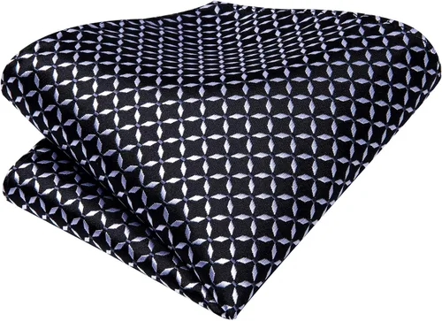 Vista 67 de Hi-Tie Corbata clásica de cachemira para hombre con pañuelo y gemelos a cuadros