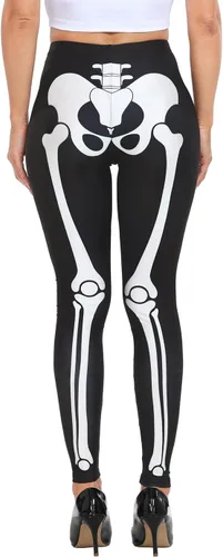 Vista 6 de HDE Leggings de entrenamiento con diseño de moda. Divertidos estampados impresos con gráficos de moda