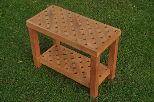 Vista 2 de Grade-A TSAXSB2 - Banco grande de madera de teca de 24.0 x 12.0 in