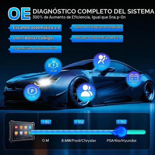 Vista 3 de Autel MaxiSys MS906S - Tableta de diagnóstico de vehículos, versión 2024 avanzada MS906 MS906BT MK900BT escáner OBD2 inalámbrico, más de 31