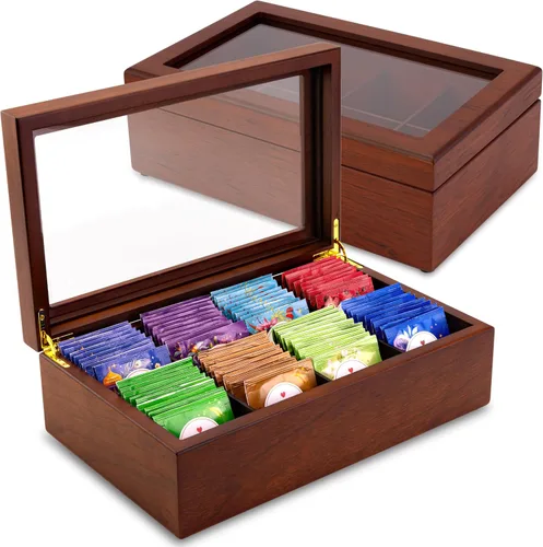 Vista 12 de Caja de té - Organizador de bolsas de té de madera de lujo de The Apace