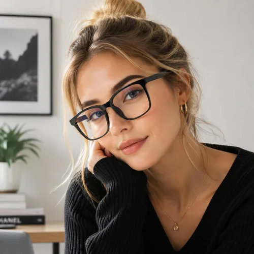 Vista 3 de TEAPLMTT - Lentes de bloqueo de luz azul, anteojos de computadora cuadrados grandes, anti luz azul para mujeres y hombres