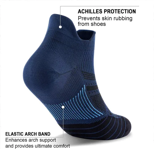 Vista 5 de PAPLUS Ankle Compression Sock for Men and Women 246 Pairs, Low Cut Compression Running Sock with Ankle Support