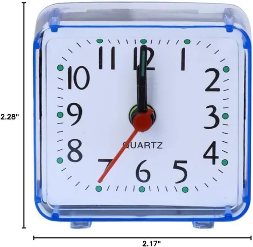 Vista 9 de Reloj despertador cuadrado compacto aumento de repetición, accesorio para suministros de despertador de oficina en casa, reloj de pared, silencioso