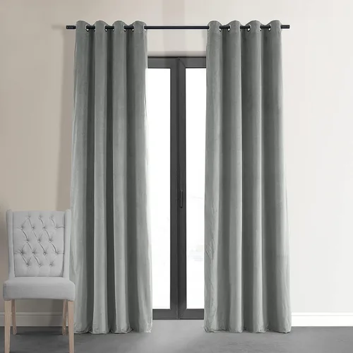 Vista 20 de Half Price Drapes VPCH-110602-84-GRBO cortinas oscurecedoras de ojales terciopelo